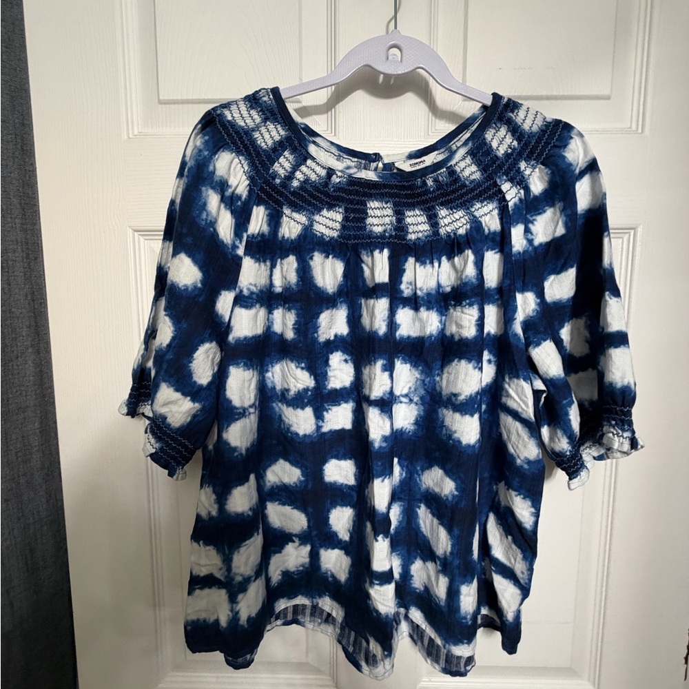 Sonoma Navy and White Blouse